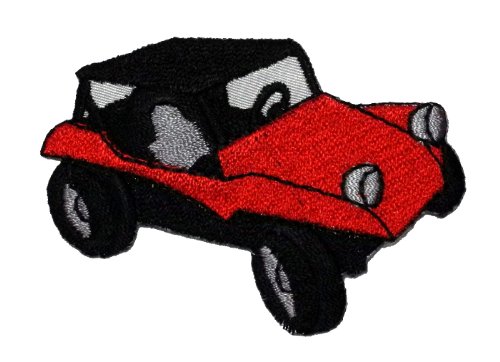 0888122267774 - BUGGY CAR RED DIY APPLIQUE EMBROIDERED SEW IRON ON PATCH BGC-05