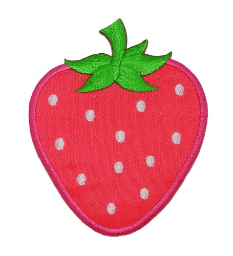 0888122268634 - CUTE PINK STRAWBERRY DIY APPLIQUE EMBROIDERED SEW IRON ON PATCH STB-001