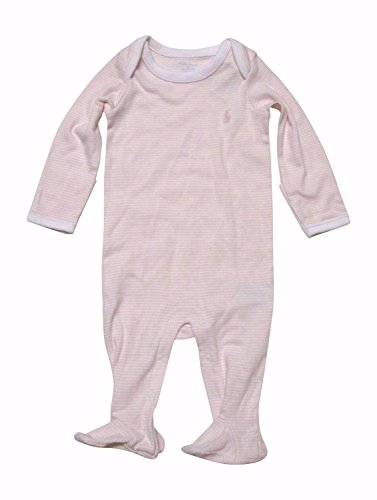 0888178140526 - RALPH LAUREN BABY GIRLS' COTTON FOOTED COVERALL BODYSUIT FOOTIES (9 MONTHS, MORNING PINK MULTI)