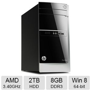 0888182702642 - HP PAVILION 500-246 AMD A10 QUAD-CORE, 8GB, 2TB HD, DVD, WIN 8.1 DESKTOP PC