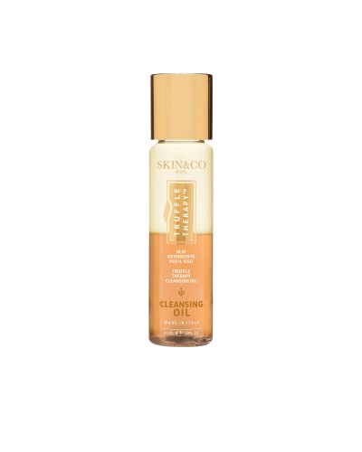 0888265602036 - SKIN&CO TRUFFLE THERAPY CLEANSING OIL, 30ML - MADE IN ITALY, BI-PHASIC MAKEUP REMOVING CLEANSER FORMULATED WITH BLACK WINTER TRUFFLE EXTRACT, SWEET ALMOND OIL, ARGAN OIL, AND ALOE VERA