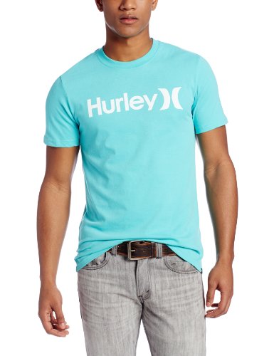 0888274036037 - HURLEY MEN'S ONE AND ONLY DRI FIT TEE, BRIGHT AQUA/HURLEY, X-LARGE