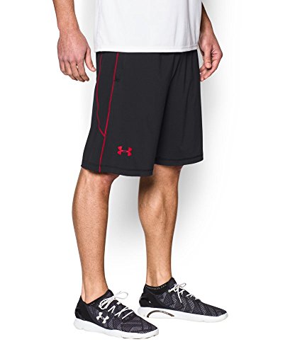 0888284876777 - UNDER ARMOUR MEN'S RAID SHORTS, 3X-LARGE, BLACK/RED/RED