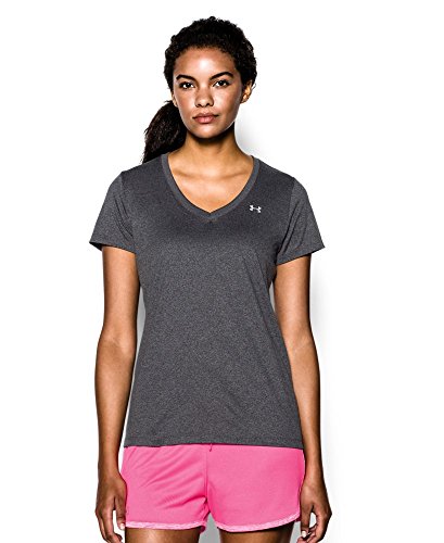 0888284885786 - UNDER ARMOUR WOMEN'S TECH SOLID SHORT SLEEVE TEE, CARBON HEATHER , X-LARGE