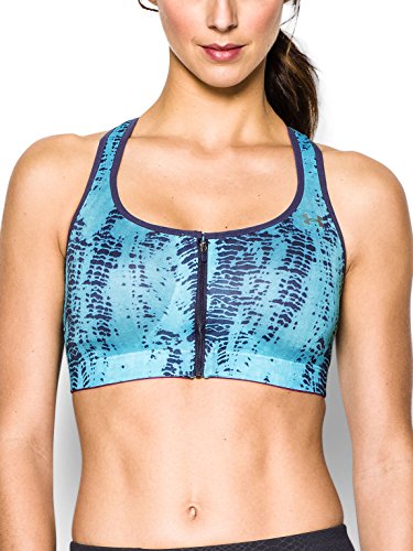 0888284904289 - UNDER ARMOUR WOMEN'S ARMOUR BRA PROTEGEE DD CUP, CARIBBEAN BLUE/FADED INK/METALLIC SILVER, 34DD