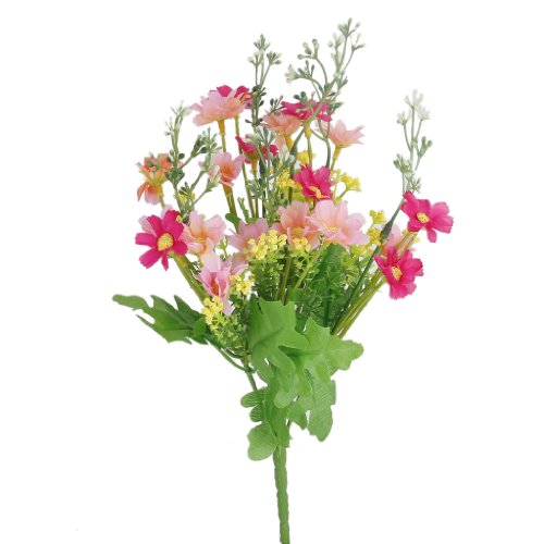 0888309530295 - 1 BUNCH CINERARIA ARTIFICIAL FLOWER BOUQUET HOME OFFICE DECOR (ROSE RED AND PINK)
