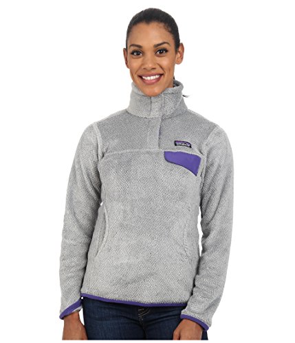 0888336319573 - PATAGONIA RE-TOOL SNAP-T FLEECE PULLOVER - WOMEN'S TAILORED GREY/NICKEL X-DYE/CONCORD PURPLE X-LARGE