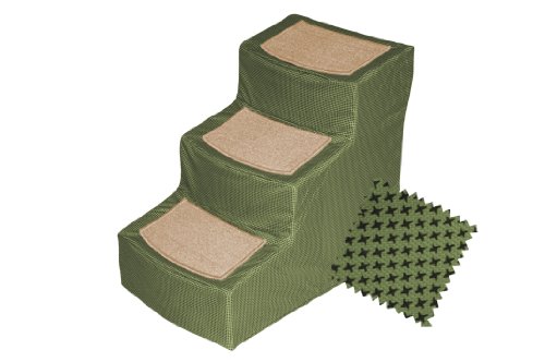 0888357802429 - PET GEAR DESIGNER 3-STEP WITH REMOVABLE COVER, PET STAIRS, SAGE