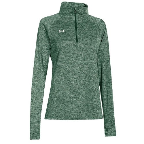 0888376472672 - UNDER ARMOUR UA SIDELINE TWISTED TECH 1/4 ZIP, FOREST GREEN, SMALL
