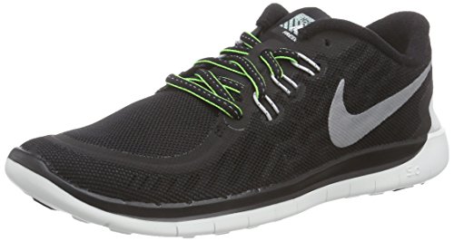0888410367940 - NIKE BOY'S FREE 5.0 FLASH (GS) RUNNING SHOES BLACK/SUMMIT WHITE/ELECTRIC GREEN/REFLECT SILVER 5.5