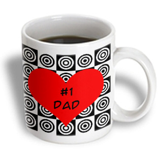 0888414017537 - - JANNA SALAK DESIGNS FATHERS DAY GIFTS - #1 DAD DESIGN RED - 15 OZ MUG
