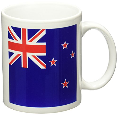 0888414140372 - 3DROSE MUG_158393_1 FLAG OF NEW ZEALAND-NEW ZEALANDER BLUE UNION JACK WITH FOUR RED STARS KIWI COUNTRY WORLD SOUVENIR CERAMIC MUG, 11-OUNCE