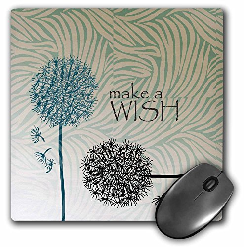 0888414189005 - 3DROSE LLC 8 X 8 X 0.25 INCHES MOUSE PAD, INSPIRED TEAL MAKE A WISH DANDELION FLOWERS (MP_63555_1)