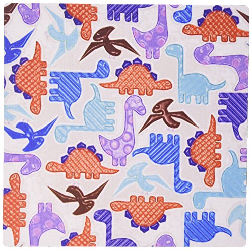 0888414191312 - 3DROSE LLC 8 X 8 X 0.25 INCHES MOUSE PAD, RED/BLUE/PURPLE DINOSAURS ON WHITE (MP_80578_1)