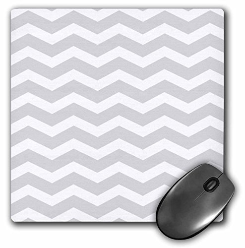 0888414199462 - 3DROSE LLC 8 X 8 X 0.25 INCHES MOUSE PAD, GRAY AND WHITE CHEVRON ZIG ZAG PATTERN MODERN CONTEMPORARY GREY ZIGZAG STRIPES SILVER ZIG ZAGS (MP_120234_1)