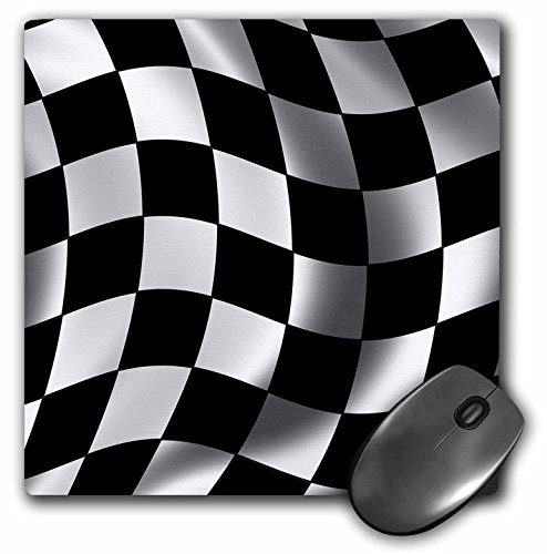 0888414202575 - 3DROSE LLC 8 X 8 X 0.25 INCHES MOUSE PAD, RACE FLAG BANNER CHECKER CHEQUER FINISH RACING MOTOR SPORTS WAVING (MP_155076_1)