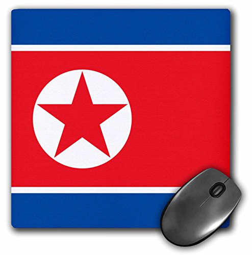 0888414245152 - 3DROSE LLC 8 X 8 X 0.25 INCHES MOUSE PAD, FLAG OF NORTH KOREA - KOREAN BLUE RED WHITE STAR DEMOCRATIC PEOPLES REPUBLIC OF KOREA DPRK WORLD ASIA (MP_158398_1)