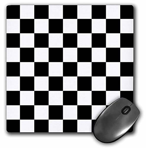 0888414294099 - 3DROSE 8 X 8 X 0.25 INCHES BLACK AND WHITE PATTERN CHECKERED CHECKED SQUARES CHESS CHECKERBOARD OR RACING CAR RACE FLAG MOUSE PAD (MP_154527_1)