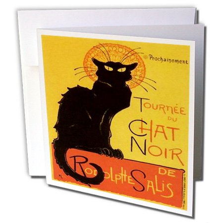 0888414336270 - 3DROSE CATS LE CHAT NOIR - GREETING CARDS, 6 X 6 INCHES, SET OF 6 (GC_24933_1)