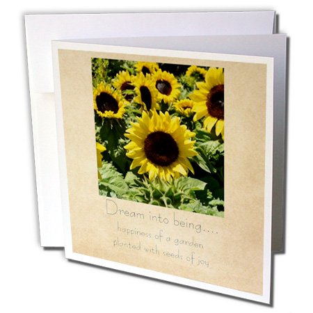 0888414337017 - 3DROSE VINTAGE SUNFLOWER SEEDS OF JOY - GREETING CARDS, 6 X 6 INCHES, SET OF 6 (GC_28022_1)