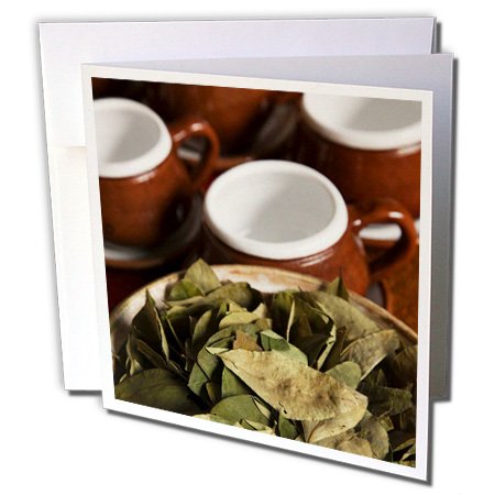 0888414346354 - 3DROSE PERU, CUZCO. COCA LEAVES AND TEA CUPS - SA17 BJA0152 - JAYNES GALLERY - GREETING CARDS, 6 X 6 INCHES, SET OF 6 (GC_86965_1)
