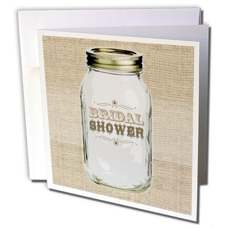 0888414352799 - 3DROSE COUNTRY RUSTIC MASON JAR BROWN BRI WOULDAL SHOWER - GREETING CARDS, 6 X 6 INCHES, SET OF 6 (GC_128550_1)