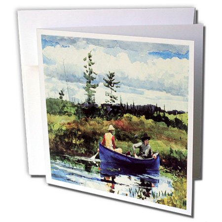 0888414380815 - 3DROSE PHOTO OF 1892 WINSLOW HOMER PAINTING THE BLUE BOAT - GREETING CARDS, 6 X 6 INCHES, SET OF 12 (GC_80389_2)