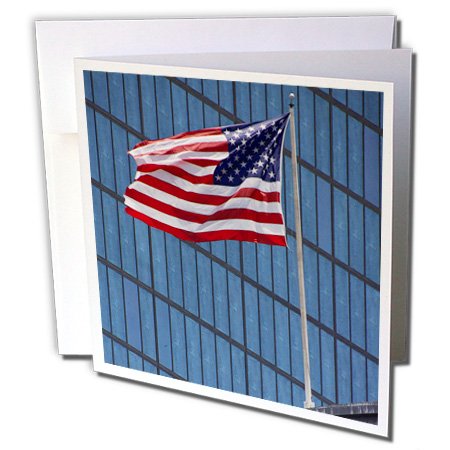 0888414382819 - 3DROSE MA, BOSTON, BACK BAY, AMERICAN FLAG - US22 LEN0287 - LISA S. ENGELBRECHT - GREETING CARDS, 6 X 6 INCHES, SET OF 12 (GC_90907_2)