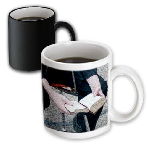 0888414412073 - 3DROSE MUG_44095_3 A MISSIONARY FOR THE LDS CHURCH READING HIS BOOK OF MORMON TEXTURED, MAGIC TRANSFORMING MUG, 11-OUNCE