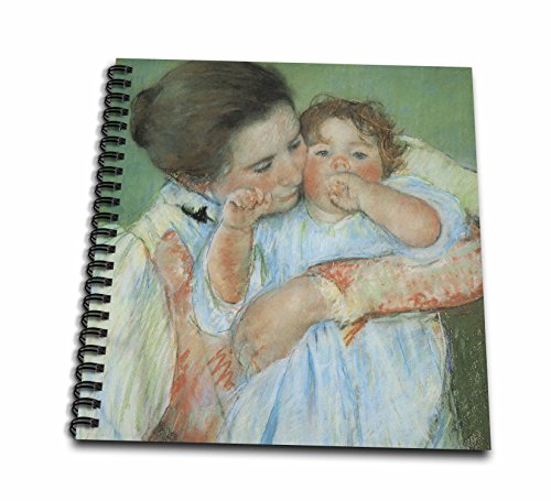0888414495465 - 3DROSE DB_169650_1 MOTHER AND CHILD AGAINST A GREEN BACKGROUND BY MARY CASSATT-DRAWING BOOK, 8 BY 8-INCH