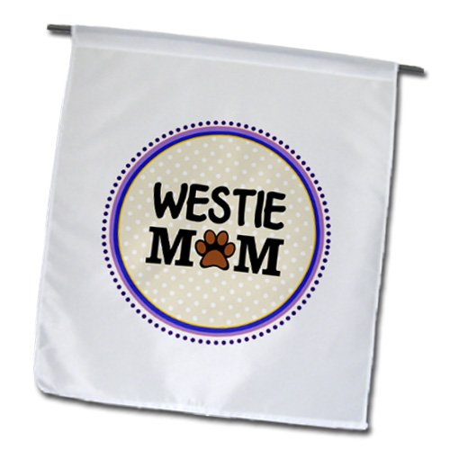 0888414570124 - 3DROSE FL_151835_1 WESTIE DOG MOM-WEST HIGHLAND WHITE TERRIER-DOGGIE MAMA BY BREED-DOGGY LOVER PAW PRINT-OWNER GARDEN FLAG, 12 BY 18-INCH