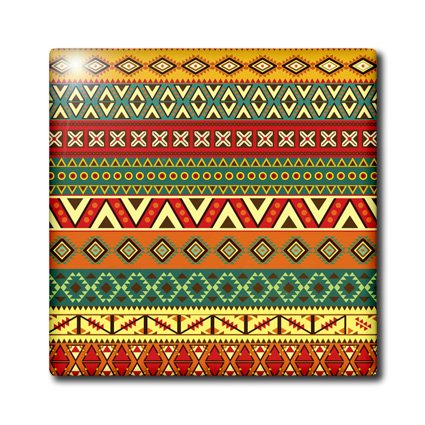 0888414619229 - 3DROSE CT_128679_3 RED YELLOW N GREEN MEXICAN DESIGN CERAMIC TILE, 8-INCH