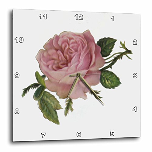 0888414636318 - 3DROSE DPP_104602_2 LOVELY VICTORIAN VINTAGE PINK ROSE FLORAL DIGITAL OIL PAINTING-WALL CLOCK, 13 BY 13-INCH