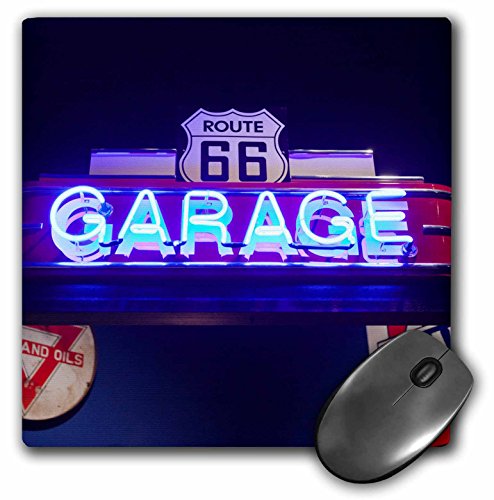 0888414738265 - 3DROSE USA OKLAHOMA CLINTON ROUTE 66 MUSEUM NEON GARAGE SIGN MOUSE PAD (MP_192255_1)