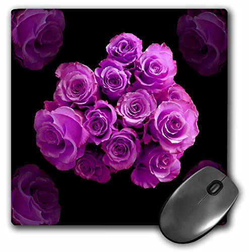 0888414870668 - 3DROSE DREAMY MAGENTA PURPLE ROSE BOUQUET - MOUSE PAD, 8 BY 8 INCHES (MP_29851_1)