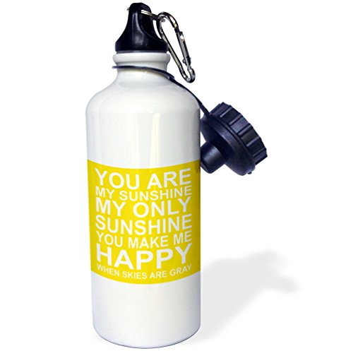 0888414908859 - 3DROSE WB_193645_1 YOU ARE MY SUNSHINE SPORTS WATER BOTTLE, 21 OZ, WHITE