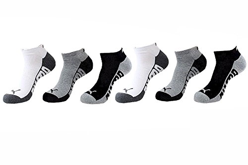 0888435474456 - NEW PUMA MENS 6-PACK 1/2 TERRY LOW CUT SOCKS SIDE LOGO WHITE TRADITIONAL 10-13