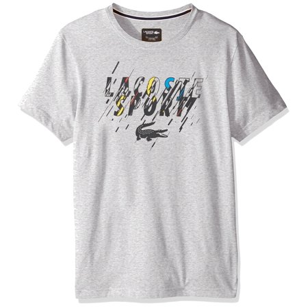 0888464047133 - LACOSTE NEW GRAY HEATHER MENS SIZE XL CREWNECK LOGO-GRAPHIC TEE T-SHIRT