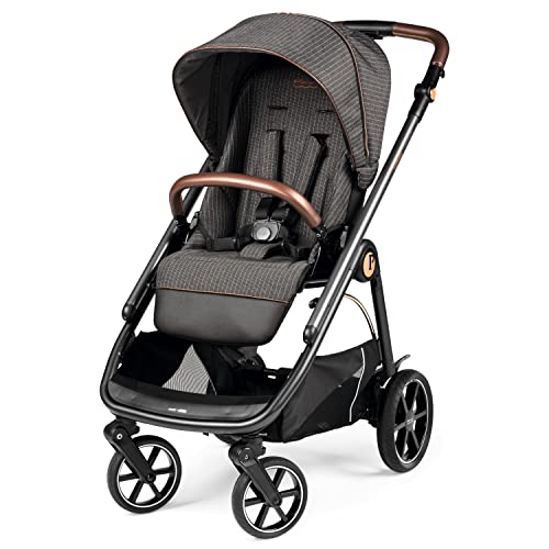 0888487047752 - PEG PEREGO VELOCE - COMPACT FULL FEATURED LIGHTWEIGHT STROLLER - COMPATIBLE WITH ALL PRIMO VIAGGIO 4-35 INFANT CAR SEATS - MADE IN ITALY - FIAT 500 (GREY & COPPER ACCENTS)