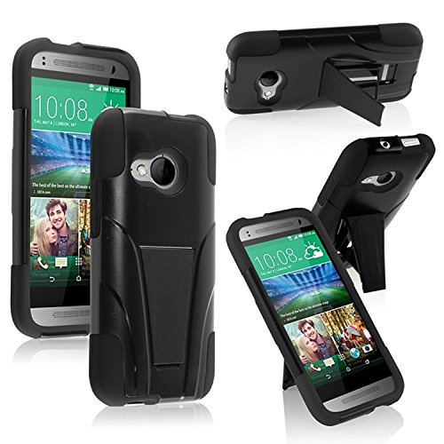 0888488126005 - HTC ONE 2 M8 HYBRID CASE WITH Y SHAPE STAND PROTECTOR COVER - BLACK