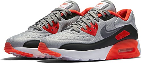 0888507392077 - NIKE KID'S AIR MAX 90 ULTRA SE GS, WOLF GREY/COOL GREY-BRIGHT CRIMSON-BLACK, YOUTH SIZE 6.5
