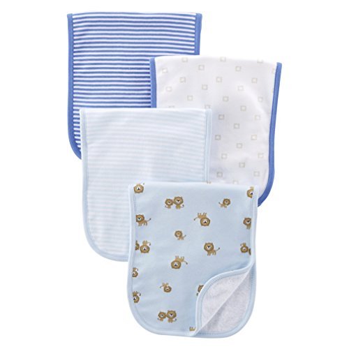 0888510447993 - JUST ONE YOU BY CARTER'S - BABY 4 PACK BURP CLOTH SET (BLUE LION)