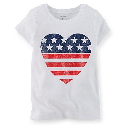 0888510536505 - CARTER'S AMERICAN FLAG HEART TEE (BABY) - WHITE-12 MONTHS