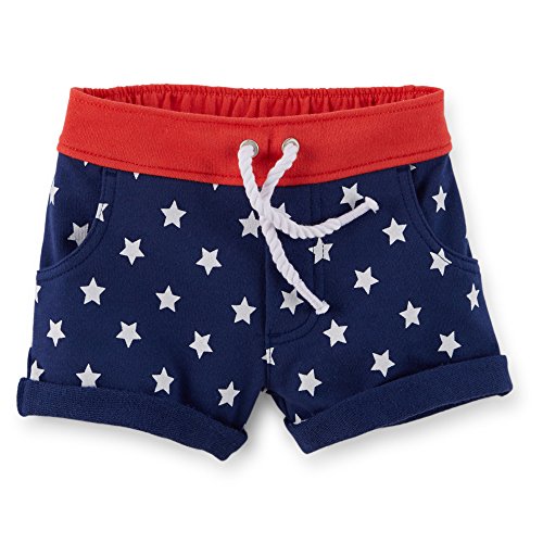 0888510537120 - CARTER'S BABY GIRLS' 4TH OF JULY FRENCH TERRY SHORTS (24 MONTHS, RED/WHITE/BLUE)