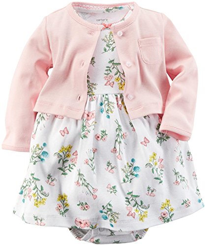 0888510753520 - CARTER'S BABY GIRLS' 2 PIECE FLORAL DRESS SET (BABY) - PINK - NEWBORN