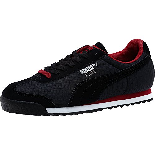 0888536644093 - PUMA 360229 MENS ROMA QUILTED SHOE, BLACK/RIO RED - 11.5