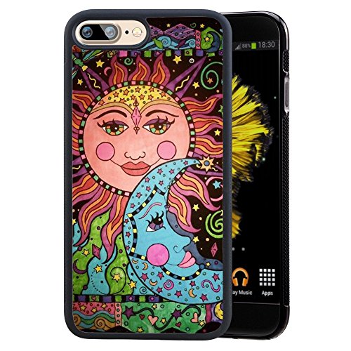 8885698182625 - SUN AND MOON, PSYCHEDELIC TPU CASE FOR IPHONE 7 PLUS (BLACK)