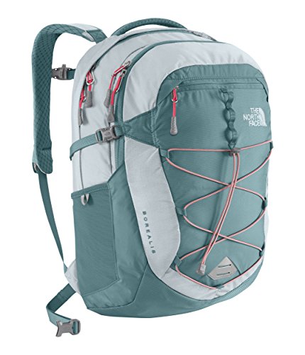 0888655336107 - THE NORTH FACE BOREALIS DAYPACK FOR WOMEN (HYDRO GREEN/SNOWCONE RED)