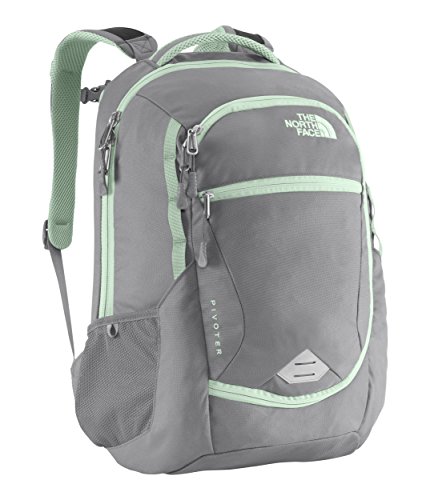 0888655523576 - THE NORTH FACE PIVOTER BACKPACK - WOMEN'S - 1648CU IN ZINC GREY/SURF GREEN, ONE