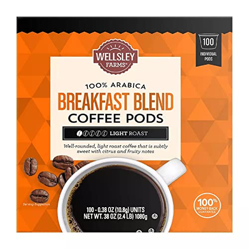 0888670124604 - WELLSLEY FARMS BREAKFAST BLEND COFFEE K-CUP PODS, 100 CT.
